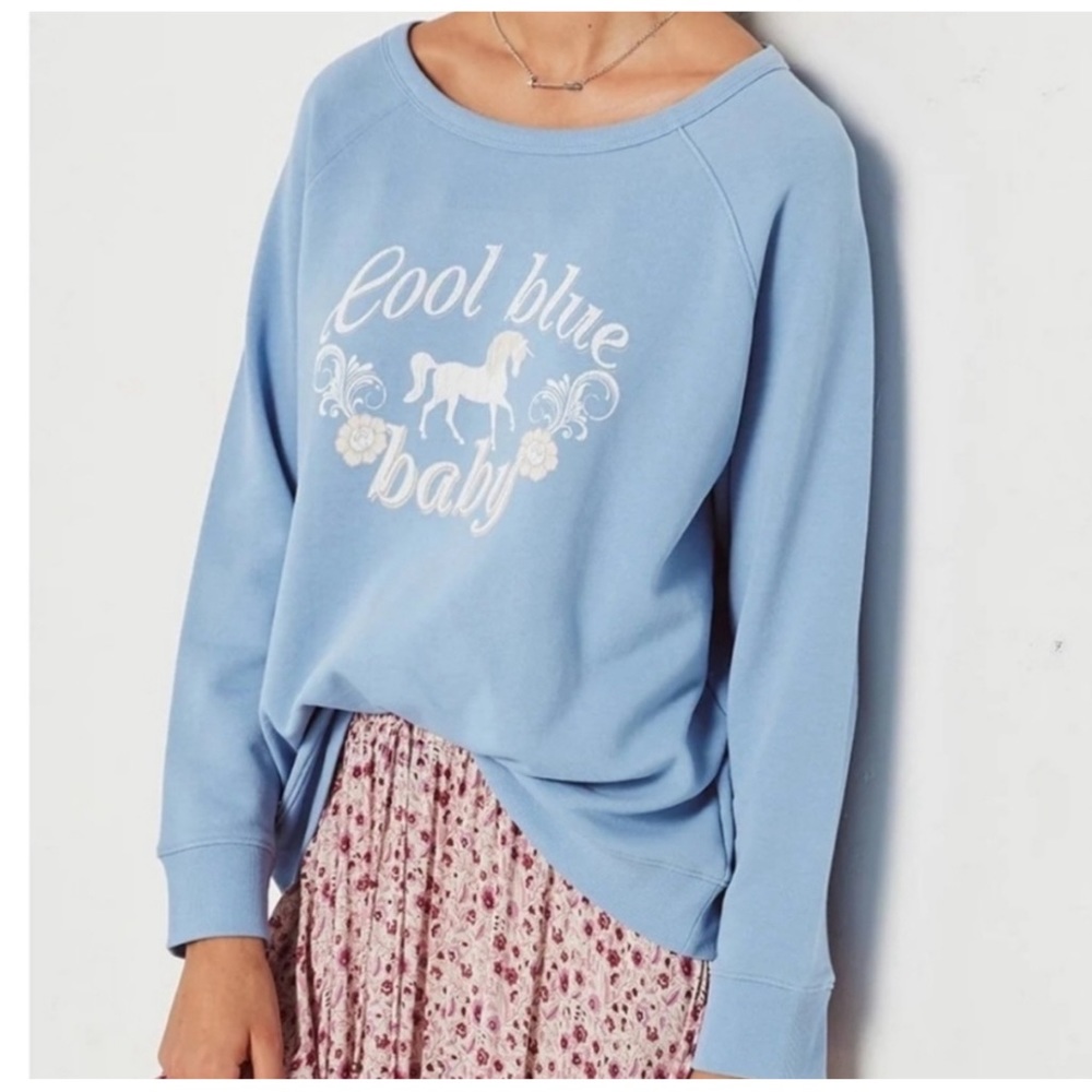 Spell & the Gypsy sweatshirt baby blue small